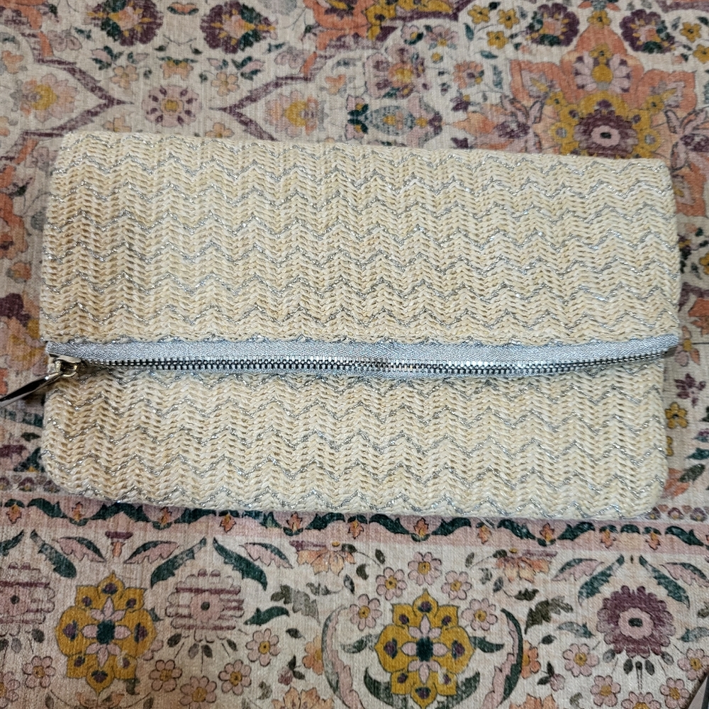 ANTHROPOLOGIE Deux Lux NWOT** Clutch |  Neutral Tweed | Woven | Bohemian